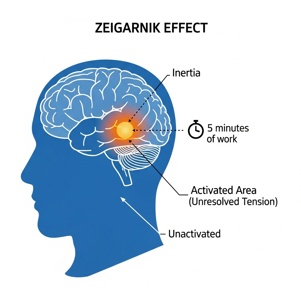 A Ciência Oculta por Trás do 'Gatilho de 5 Minutos': O Efeito Zeigarnik e a Inércia