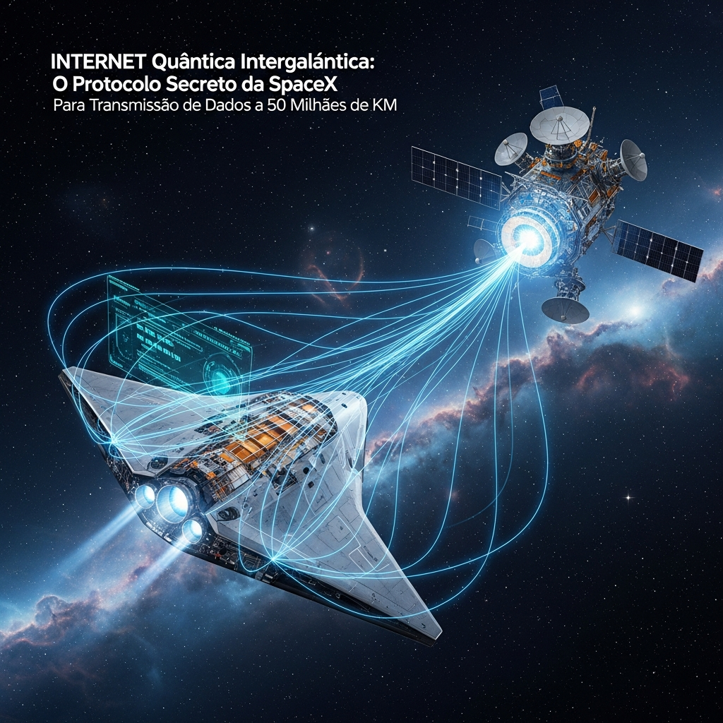 A INTERNET QUÂNTICA INTERGALÁCTICA: O Protocolo Secreto da SpaceX e o Futuro da Transmissão de Dados a 50 Milhões de KM