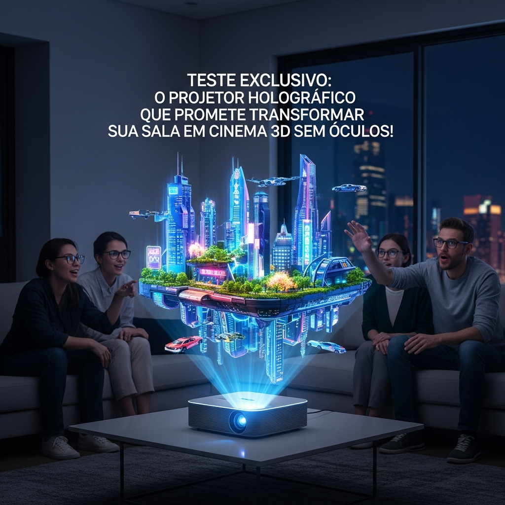 Teste Exclusivo: Projetor Holográfico Transforma Sala em Cinema 3D Sem Óculos! | GuiaZap