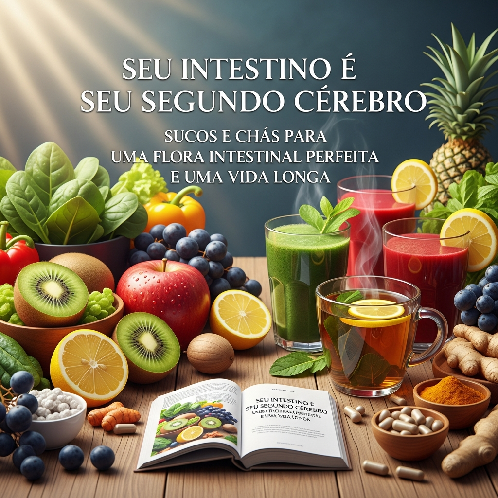 Intestino: Seu Segundo Cérebro | Sucos e Chás para Flora Perfeita e Vida Longa